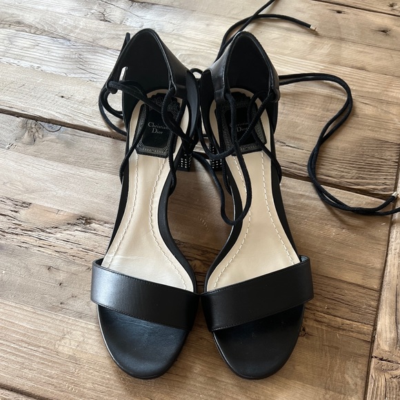 CHRISTIAN DIOR Rainbow Stellar Block Heel Lace-up Open-Toe Sandals - Picture 6 of 13